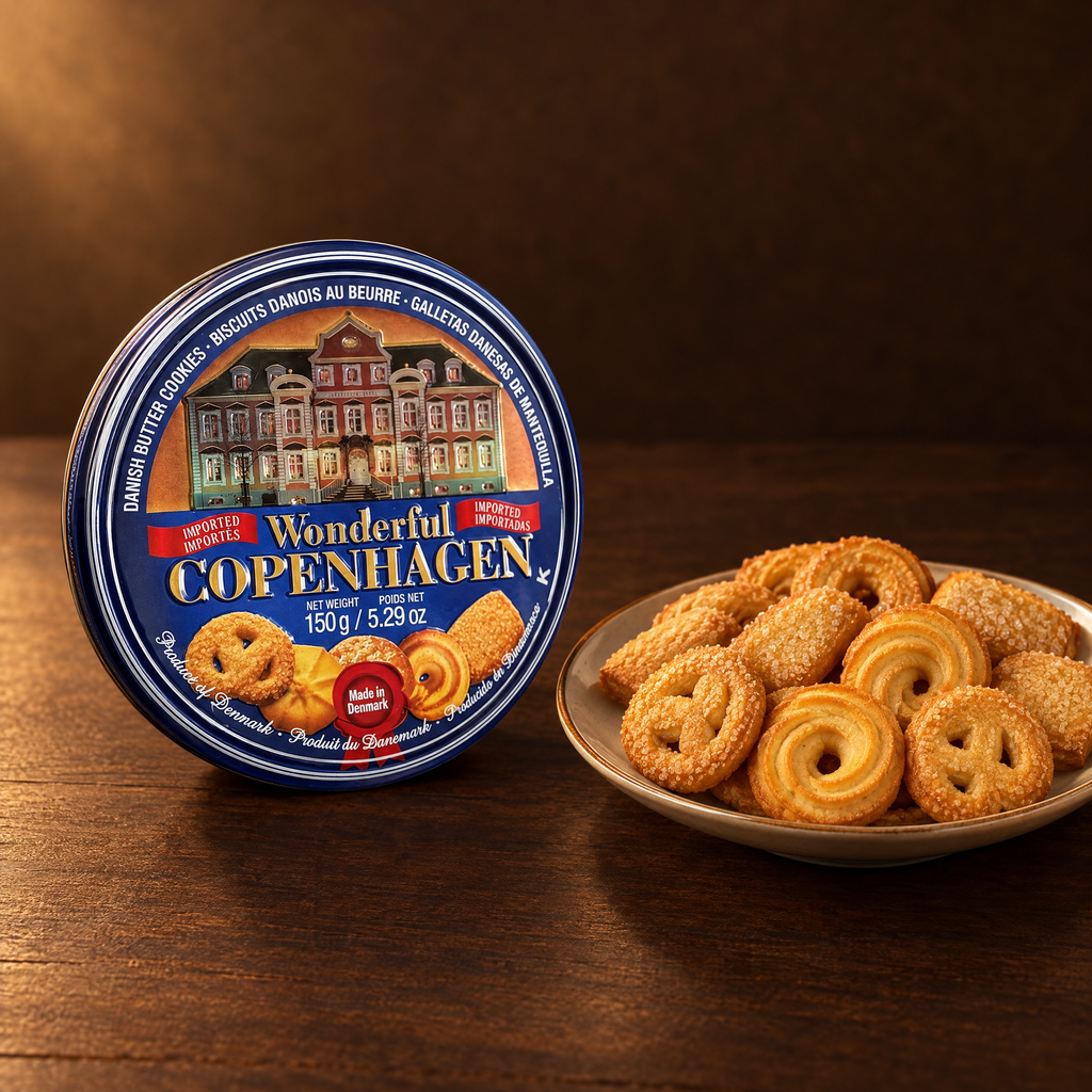 Butter Cookies Won Copenhagen 150 g – Dose mit Buttergebäck