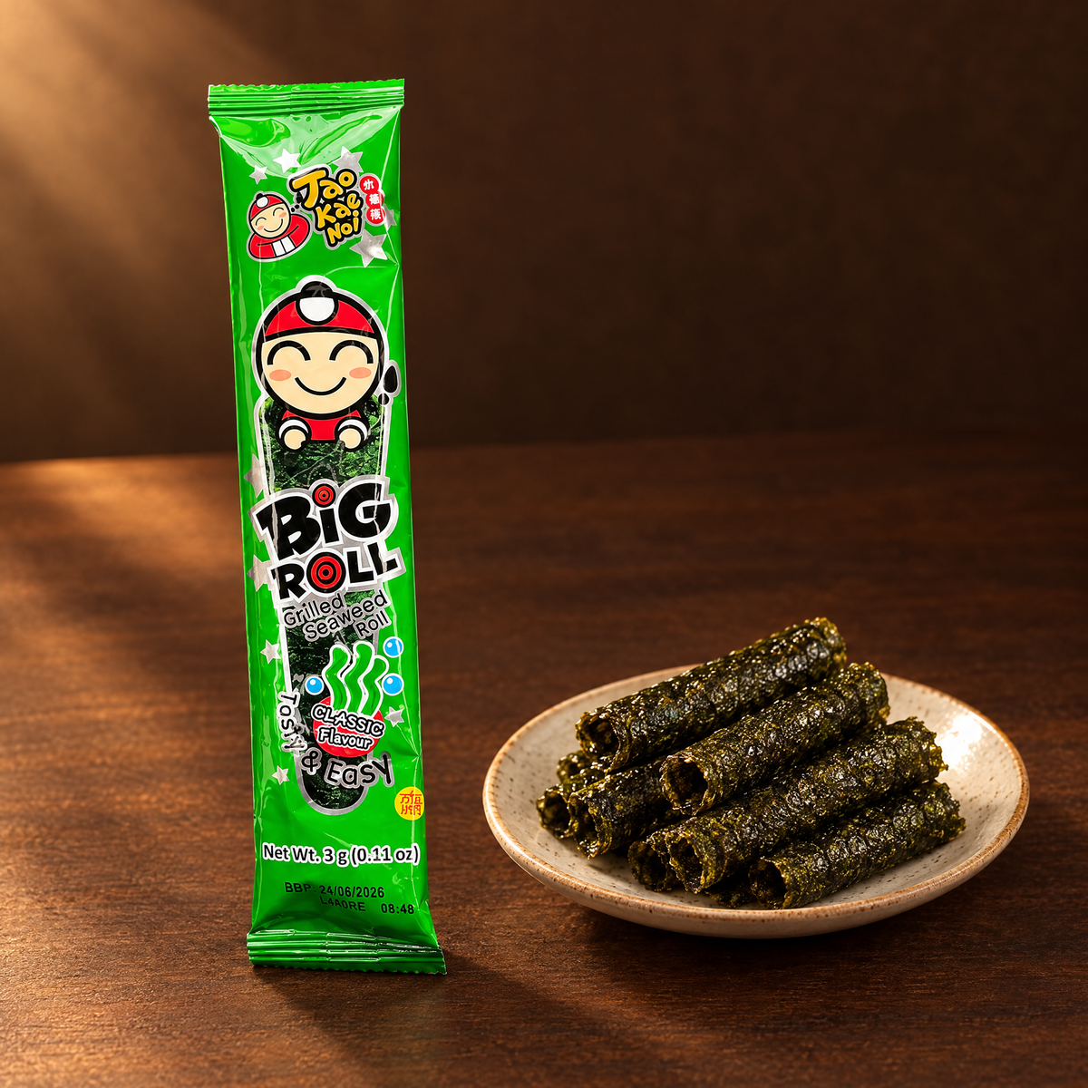 Taokaenoi Big Roll Original 3 g – Packung mit Algen-Snack