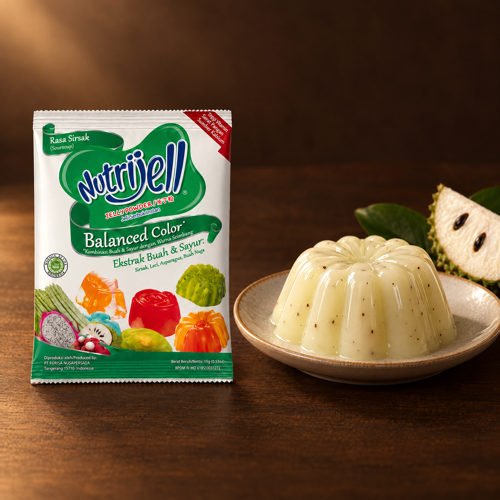 Nutrijell Balanced Color Soursop 15 g – Packung mit Sirsak-Gelee