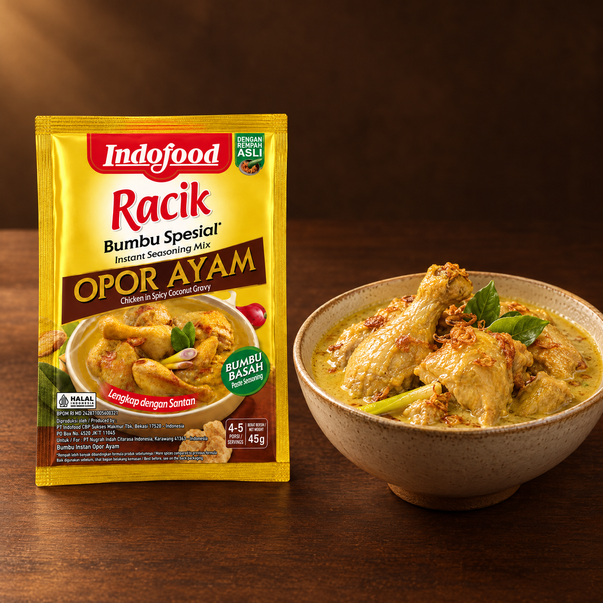 Indofood Racik Bumbu Spesial Opor Ayam – Packung mit Opor Ayam