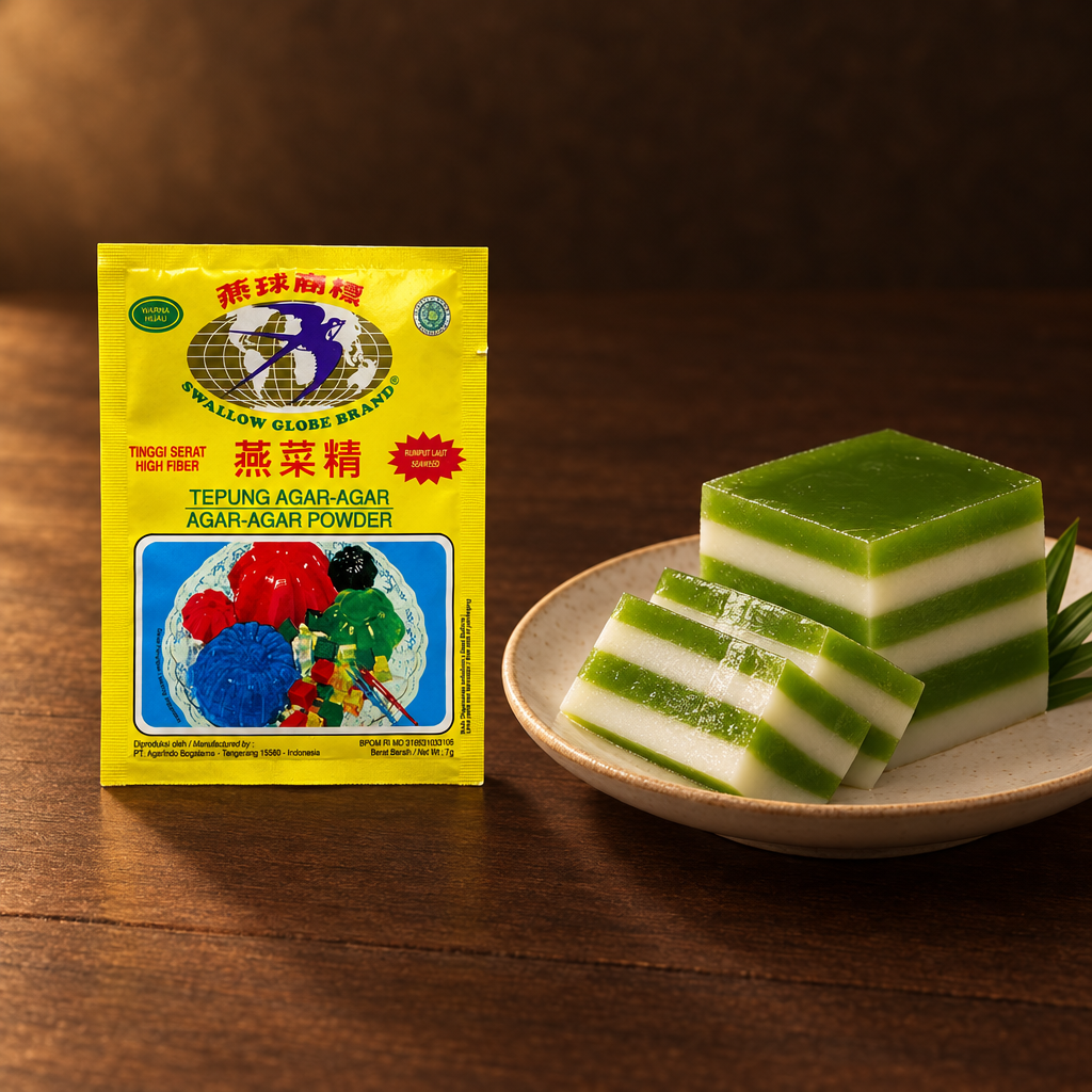 Swallow Agar Agar Green 7g – Packung mit geschichteter Agar-Terrine
