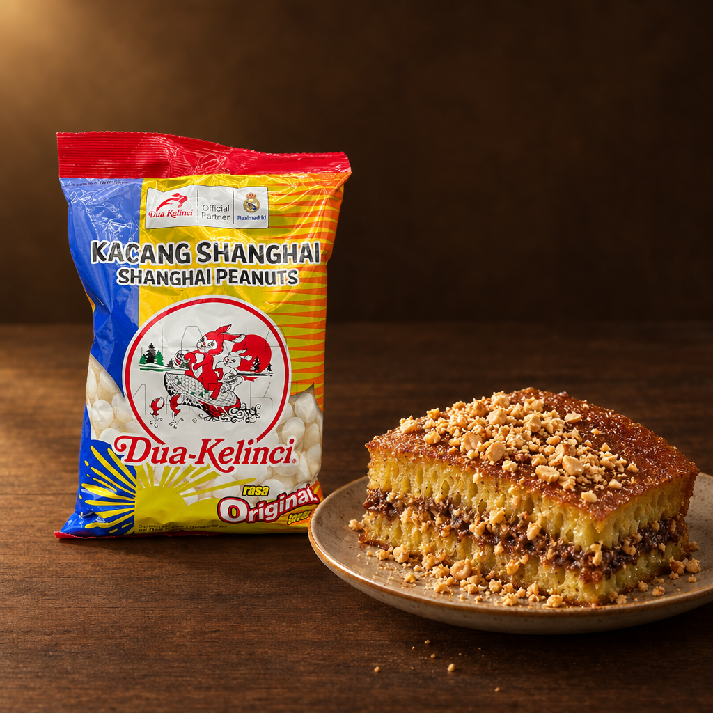 Dua Kelinci Kacang Shanghai Original 200g – Packung mit Martabak Manis mit Erdnusstopping