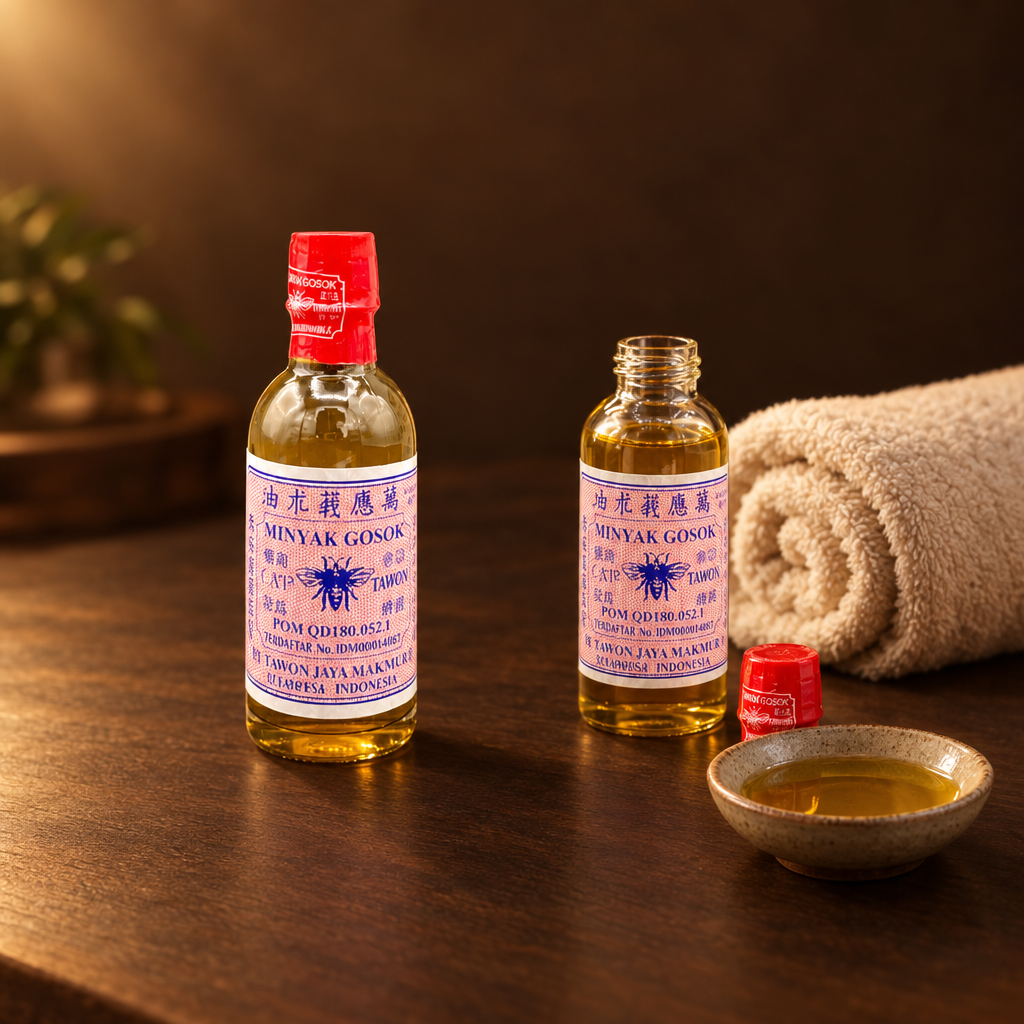 Tawon Minyak Gosok EE 56ml – Flasche mit Massage-Arrangement