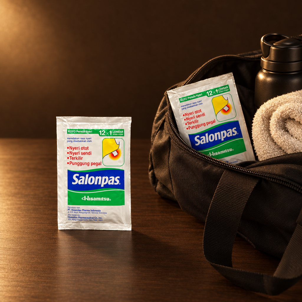 Salonpas Koyo Pereda Nyeri – Packung in der Sporttasche