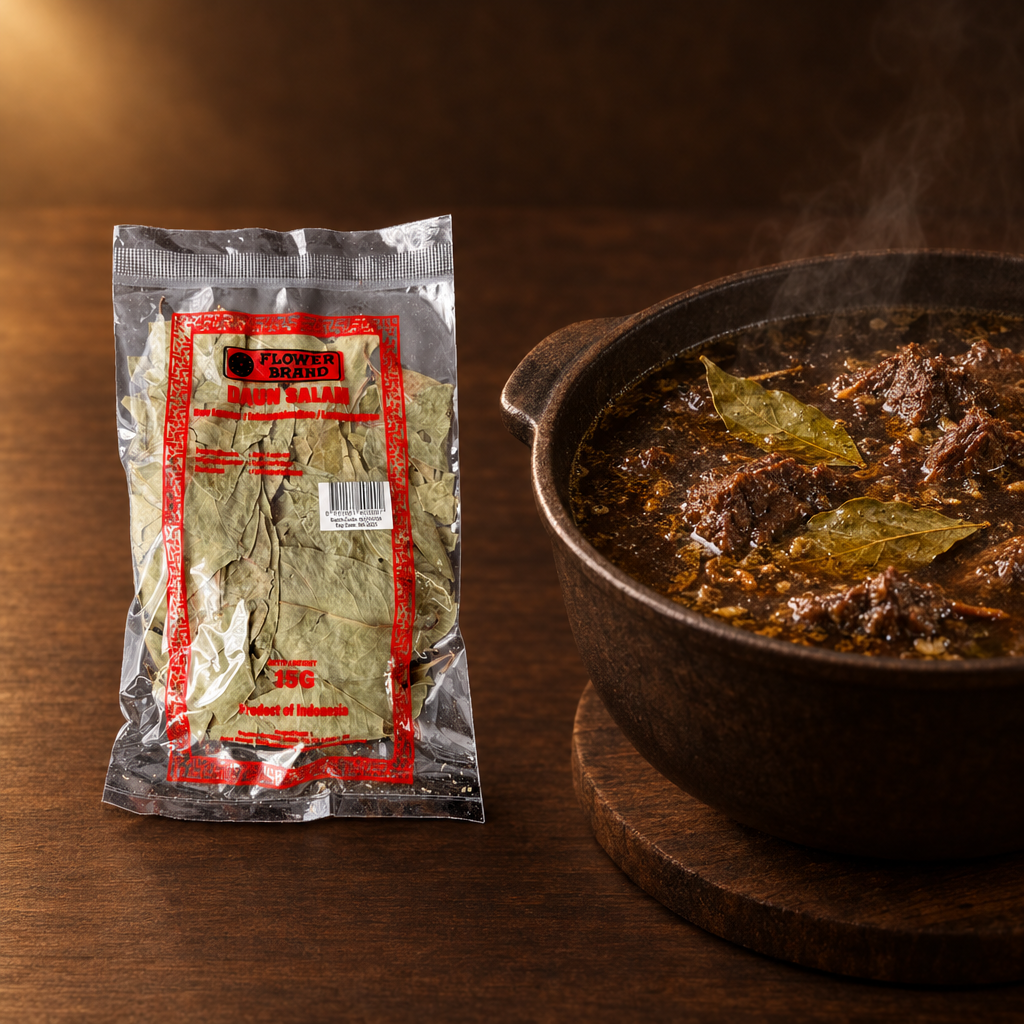 Daun Salam Kering 15 g – Packung mit Rawon-Suppe