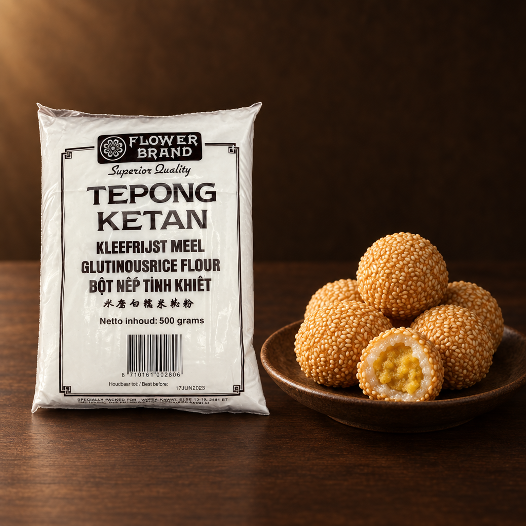 Flower Brand Tepung Ketan 500 g – Packung mit Onde-Onde