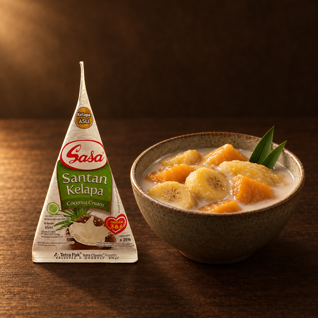 Sasa Santan Kelapa 65ml – Packung mit Kolak-Dessert