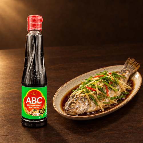 ABC Kecap Asin 600 ml – Flasche mit gedämpftem Fisch