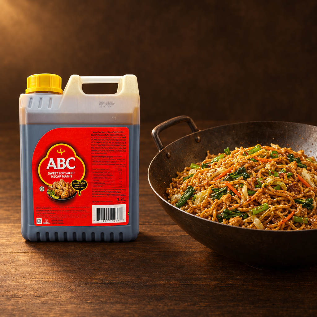 ABC Kecap Manis 6 kg – Großgebinde mit Wok voller Nudeln