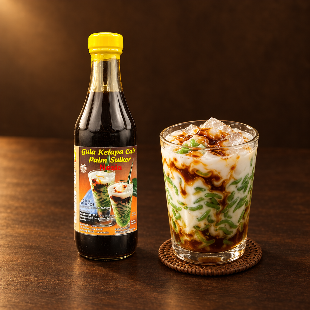 Gula Kelapa Cair 330 ml – Flasche mit Es Cendol