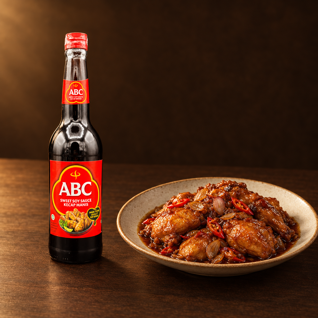 ABC Kecap Manis 620 ml Glasflasche – Flasche mit Ayam Kecap