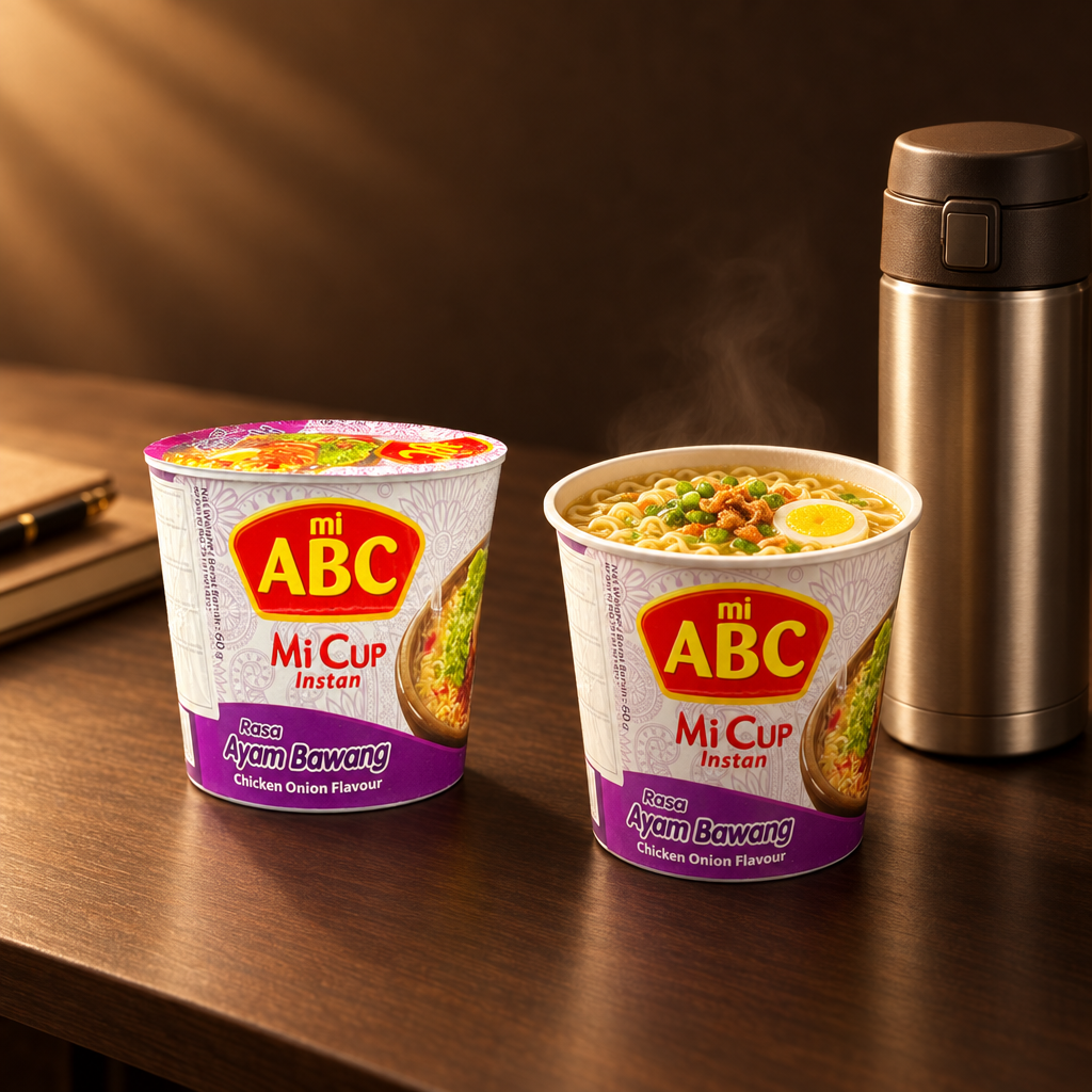ABC Mi Cup Rasa Ayam Bawang 60 g – Becher als schnelle Mahlzeit unterwegs