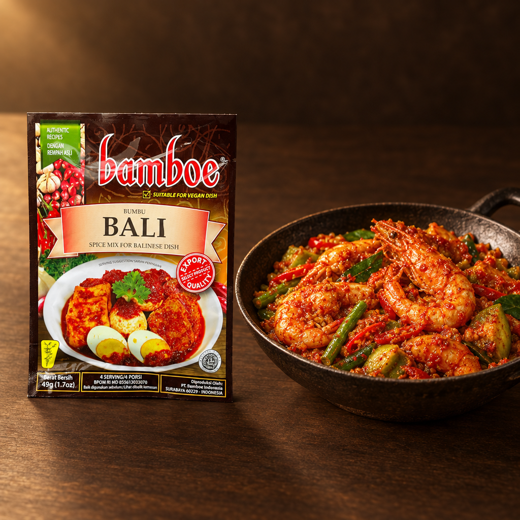Bamboe Bumbu Bali 67 g – Packung mit Garnelen in Bali-Sauce