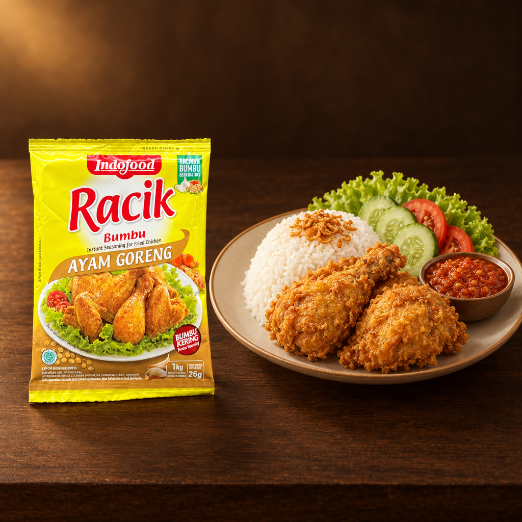 Racik Bumbu Ayam Goreng 20g – Packung mit komplettem Reisteller