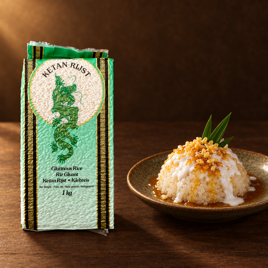 Beras Ketan Dragon – Packung mit süßem Klebreis-Dessert
