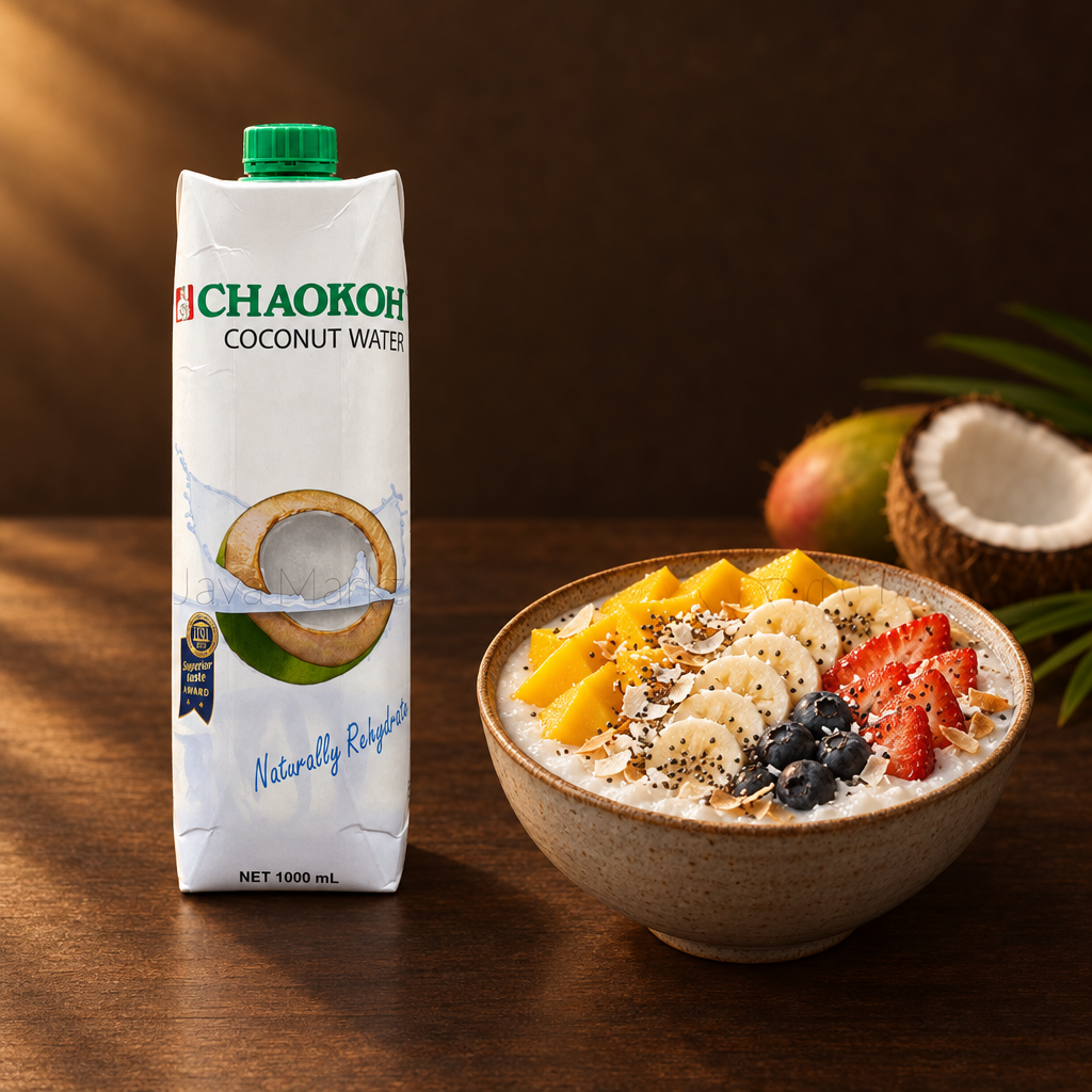 Chaokoh Air Kelapa 1 L – Packung mit Smoothie Bowl