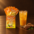 Sidomuncul Kunyit Asam 125g – Packung mit Eisgetränk und Tamarinde