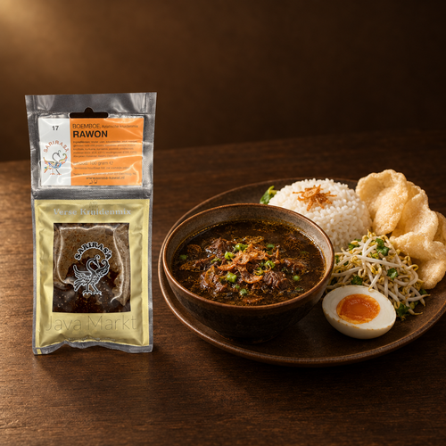 Bumbu Rawon Sari Rasa 100 g – Packung mit Rawon-Reisteller
