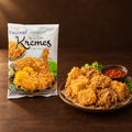 Unifood Tepung Bumbu Kremes – Packung mit knusprigem Tofu und Pilzen