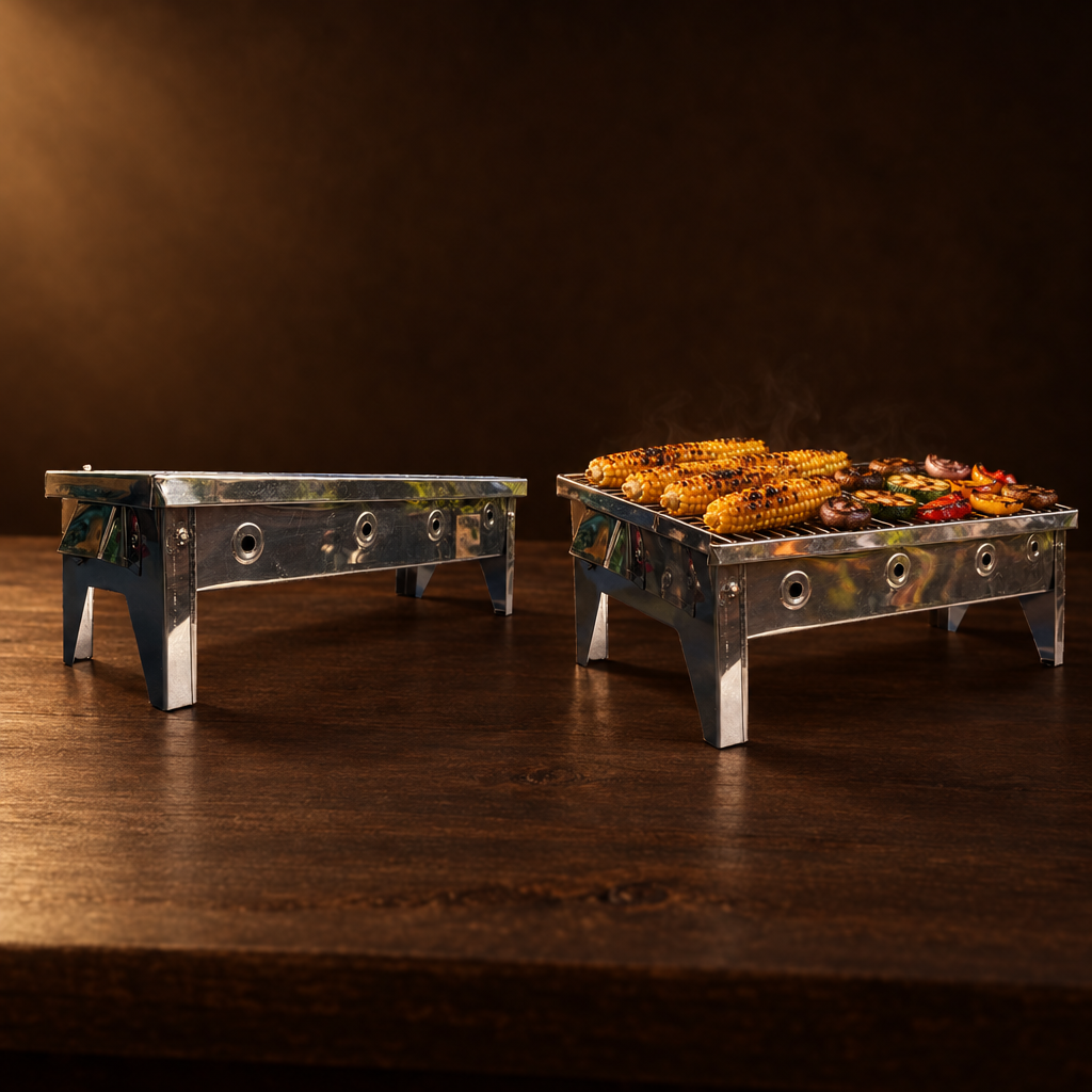 Sate Rooster Grillrost – Grill mit Mais und Gemüse