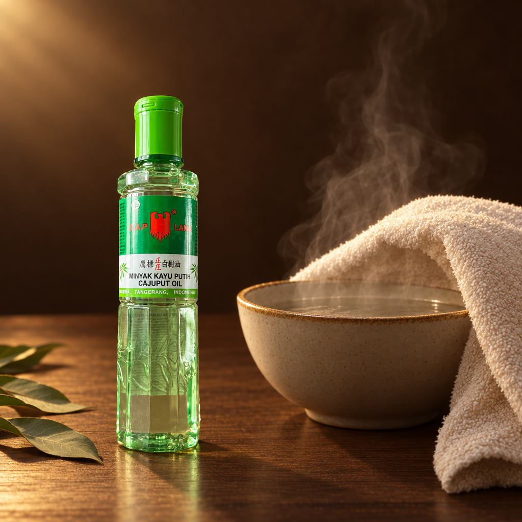 Cap Lang Minyak Kayu Putih 120 ml – Flasche mit Dampfbad-Schüssel