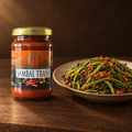 Sambal Terasi Koningsvogel – Glas mit gebratenem Kangkung