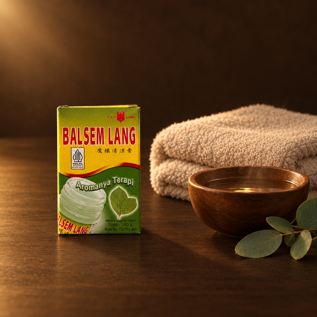 Cap Lang Balsam Gosok 40 g – Dose mit warmem Tuch zur Massage
