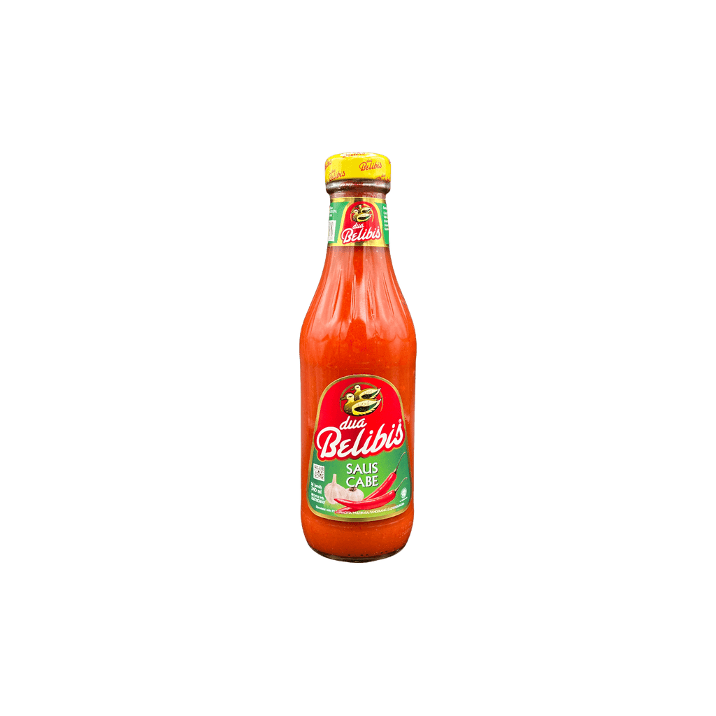 Nesia Food Dua Belibis Sauce Cabe, scharfe indonesische Chilisauce in Flasche, ideal für würzige Gerichte.