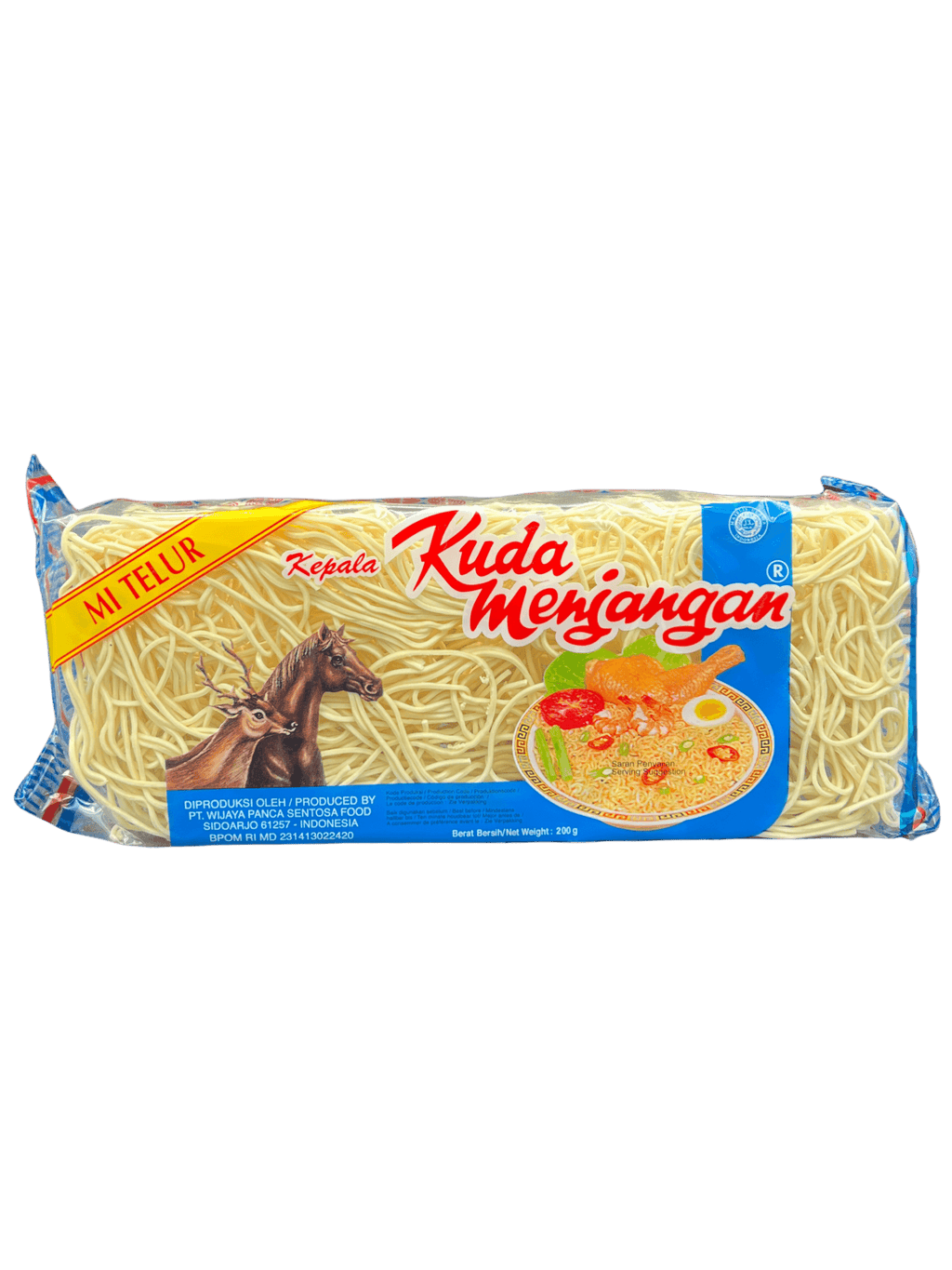 Kuda Menjangan Mie Kecil von Nesia Food, kleine Pasta- und Nudelform, trockene Pasta im Bild