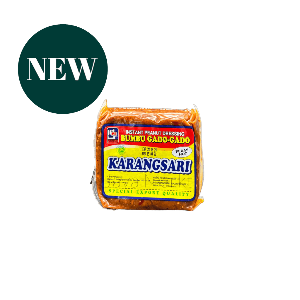 Vanka Kawat Karangsari Bumbu Gado Gado Pedas Gewürzpaste in einer offenen Packung, cremige Konsistenz, typisch für indonesische Gewürze